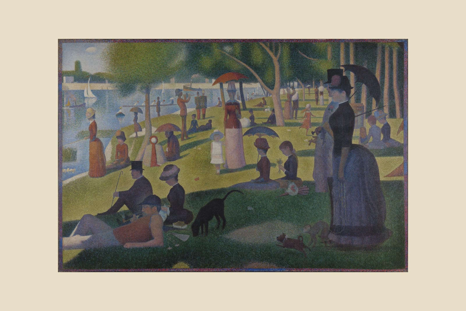 A Sunday on La Grande Jatte, beige border