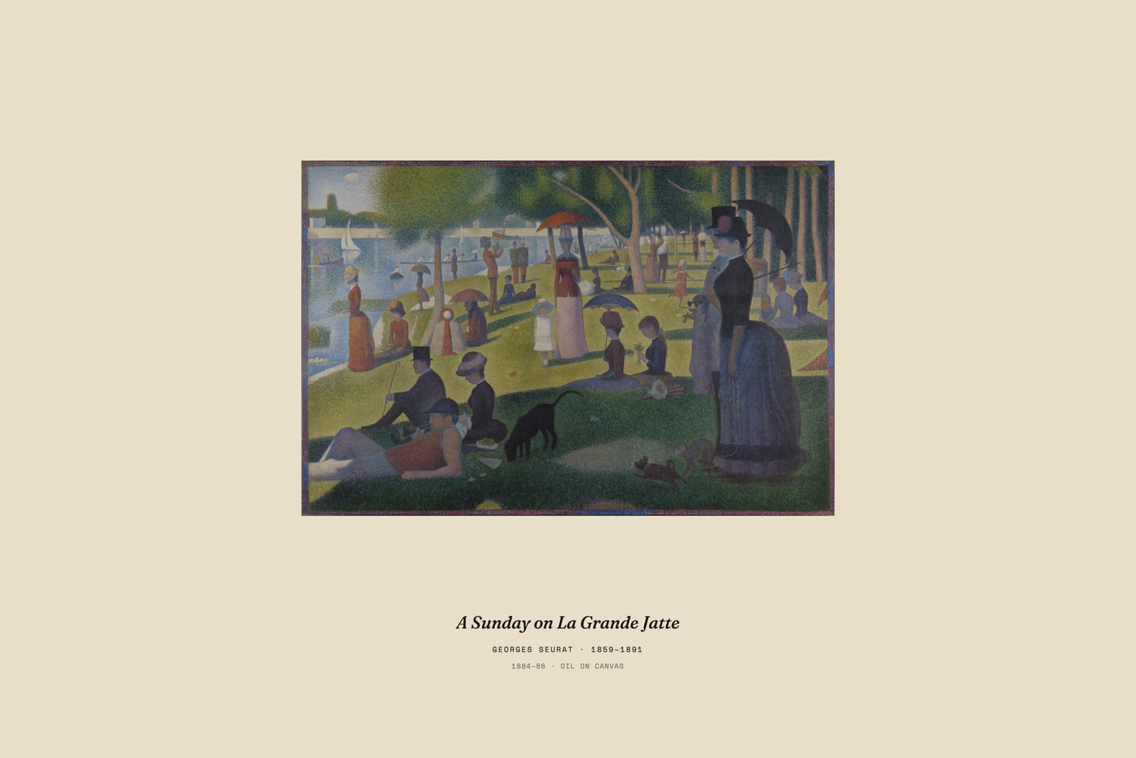 A Sunday on La Grande Jatte, museum caption