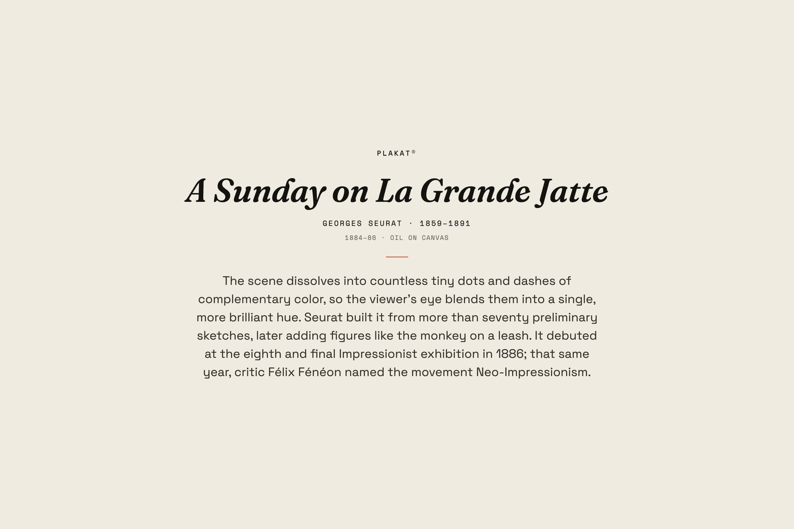 A Sunday on La Grande Jatte, story print