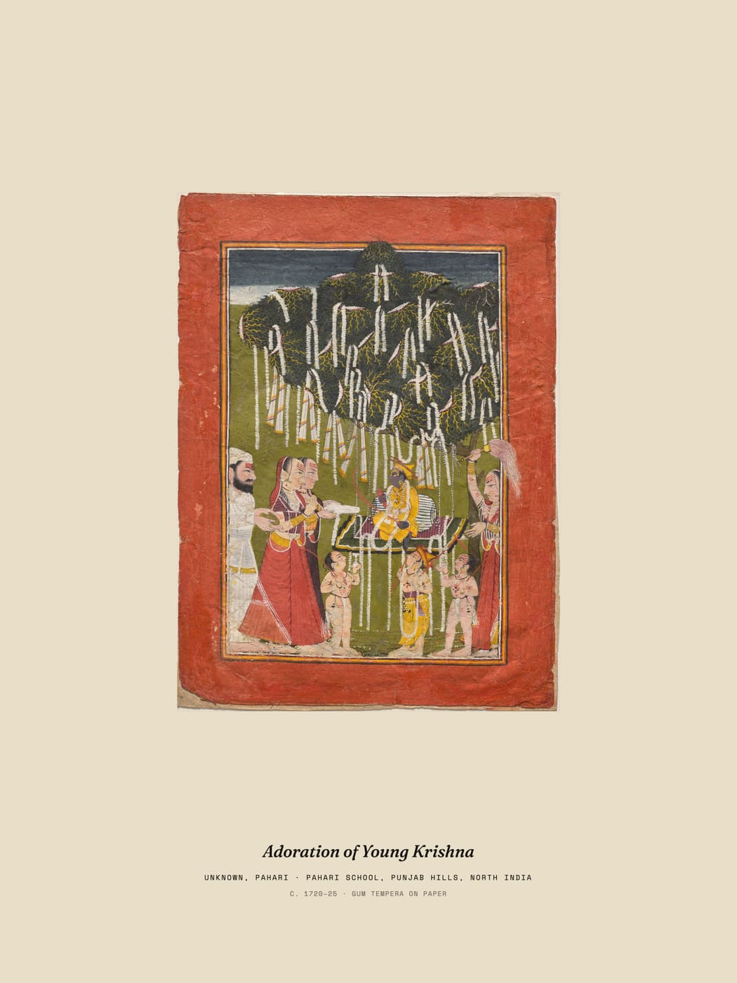 Adoration of Young Krishna, museum caption