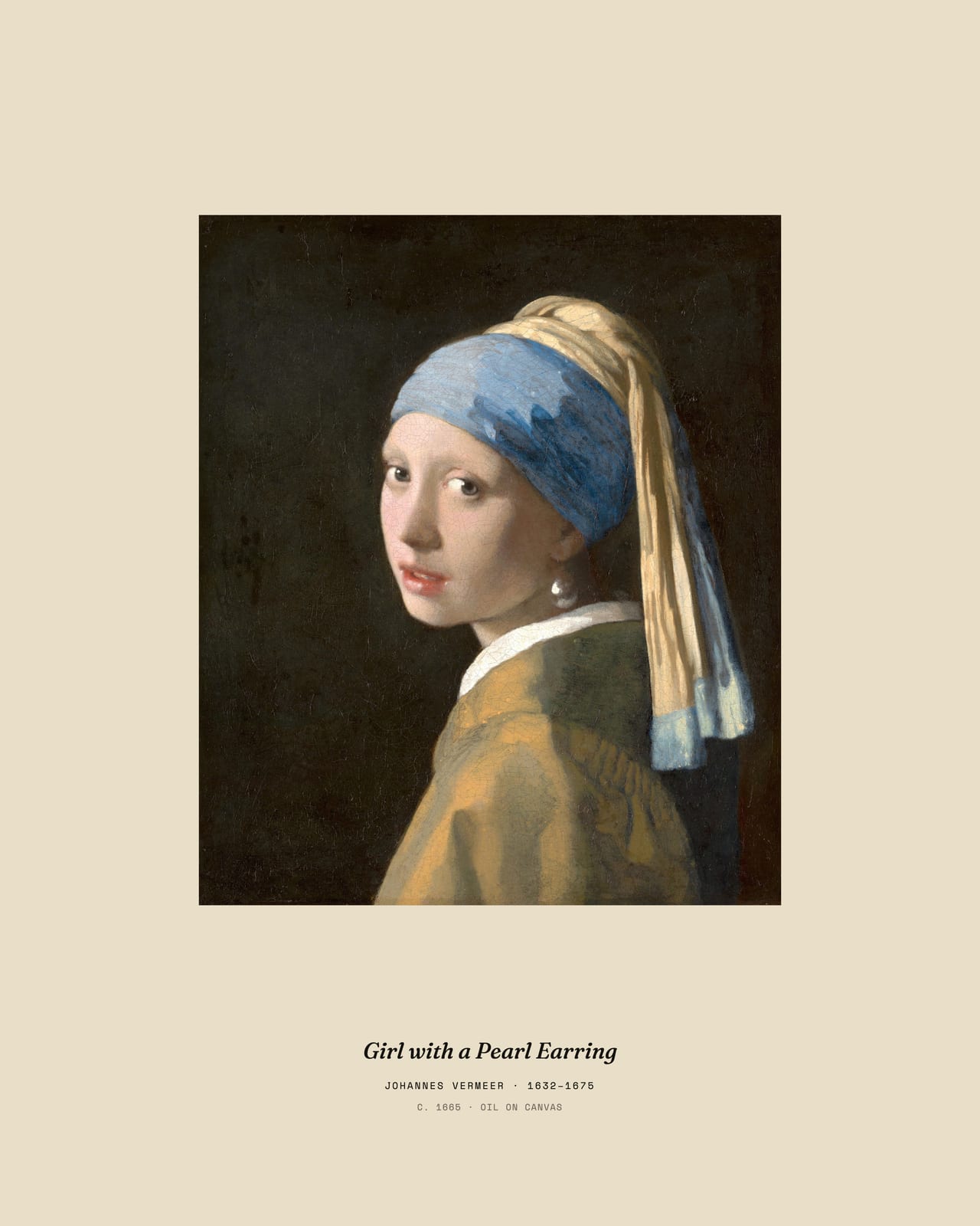 Girl with a Pearl Earring, captioned print — Johannes Vermeer