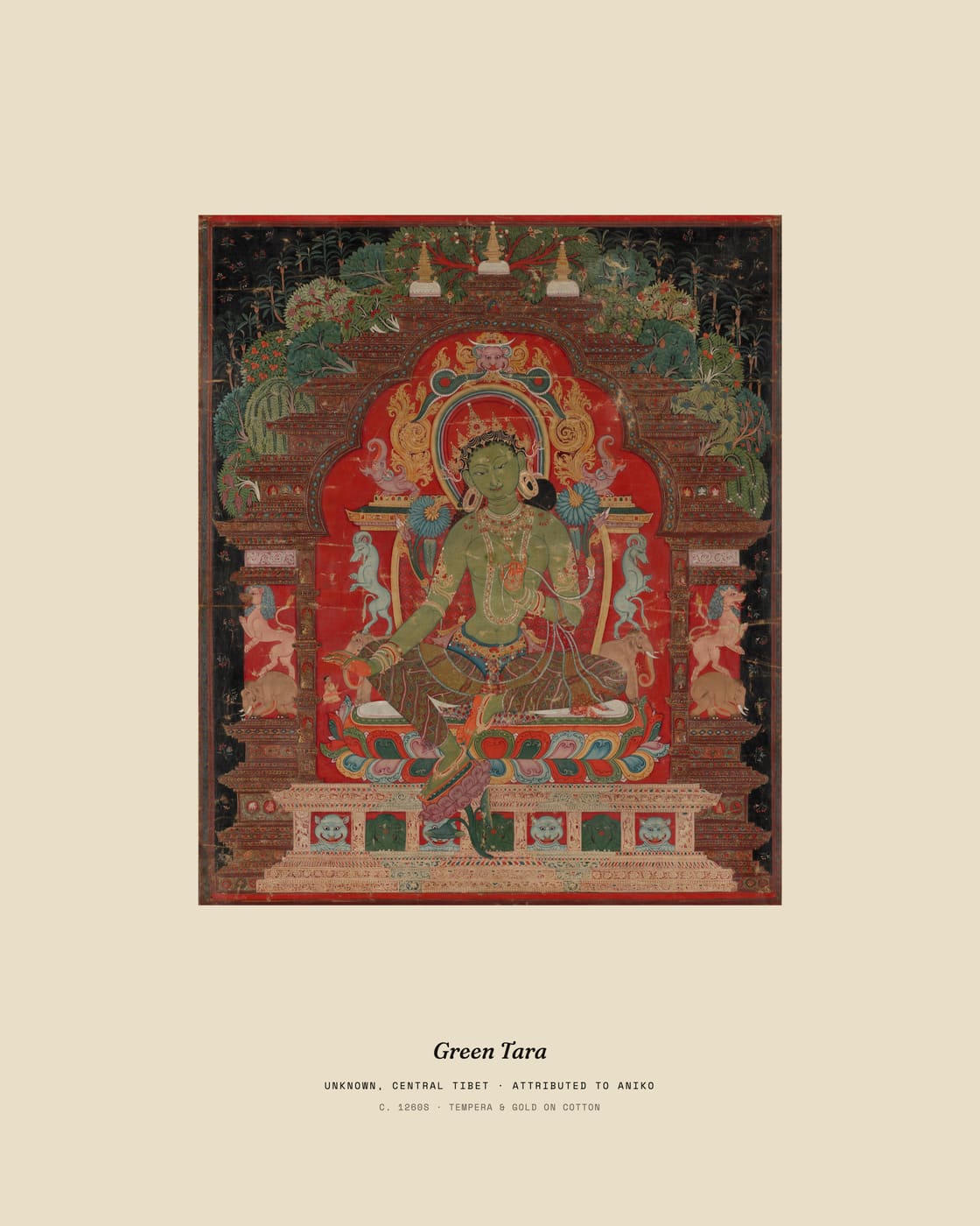 Green Tara, museum caption