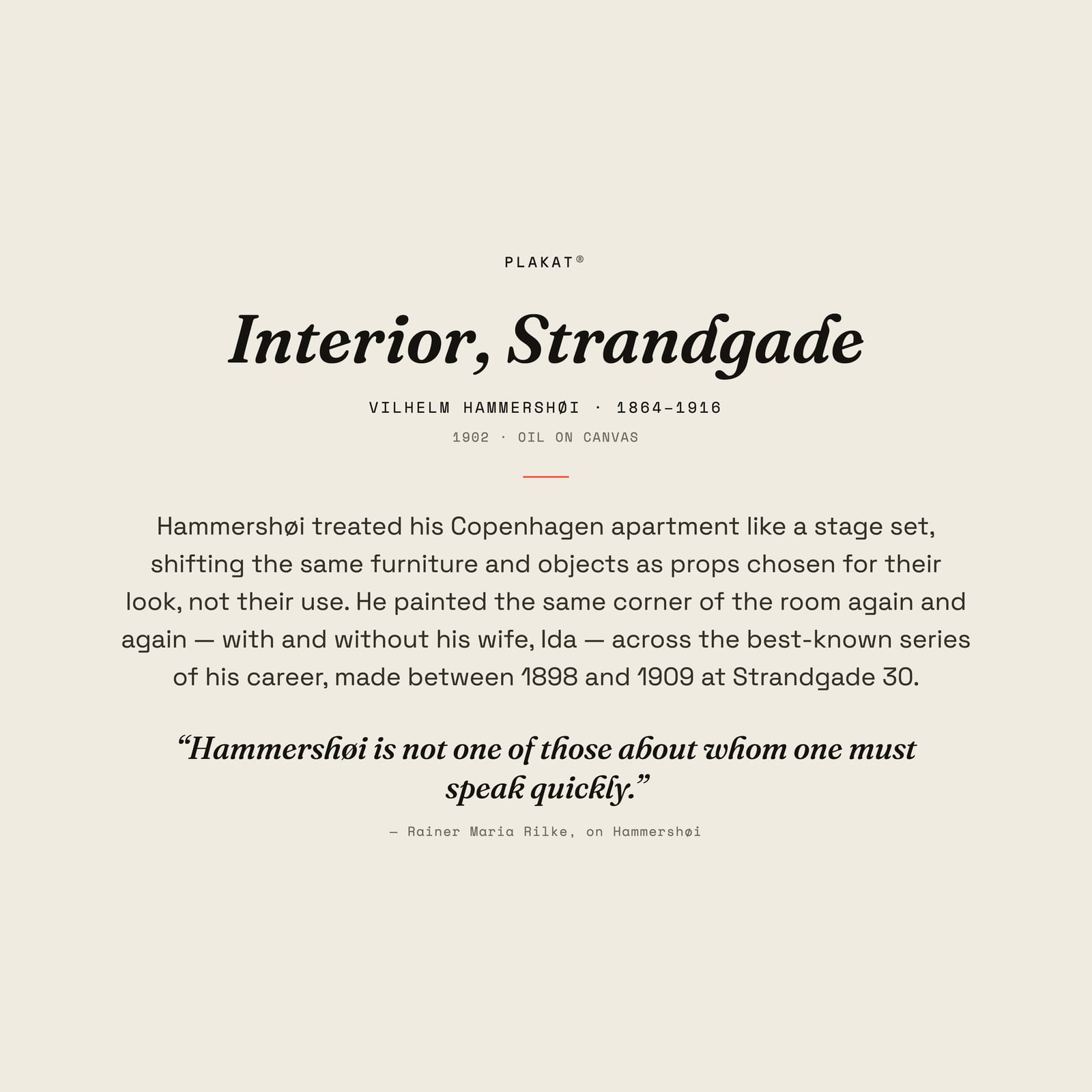 Interior, Strandgade, story print