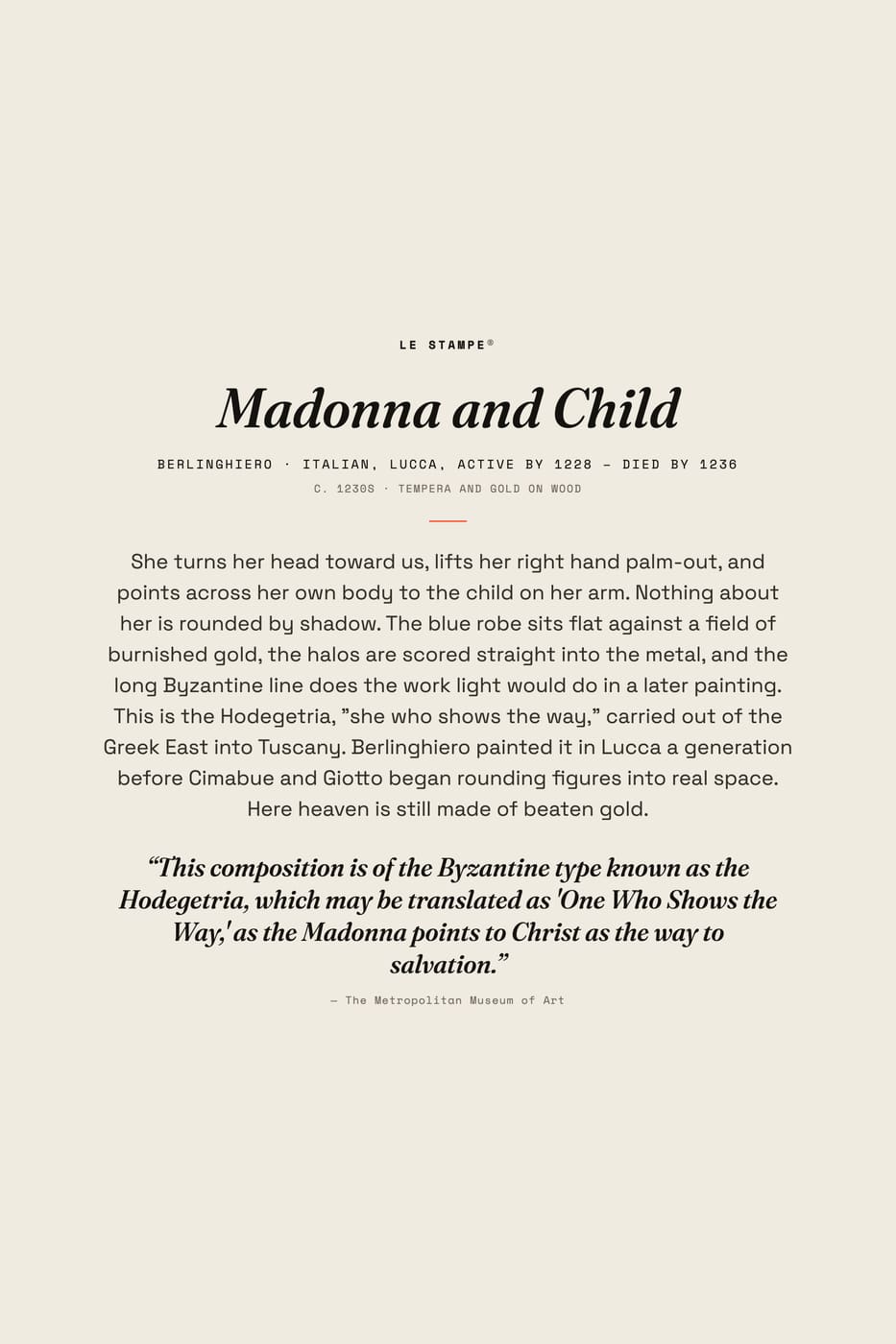 Madonna and Child, story print