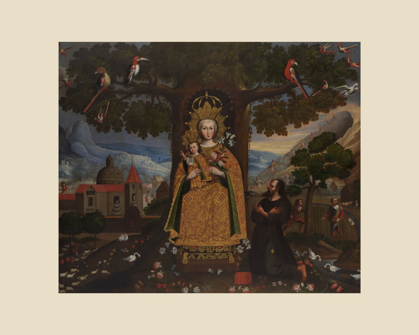 Our Lady of Valvanera, beige border