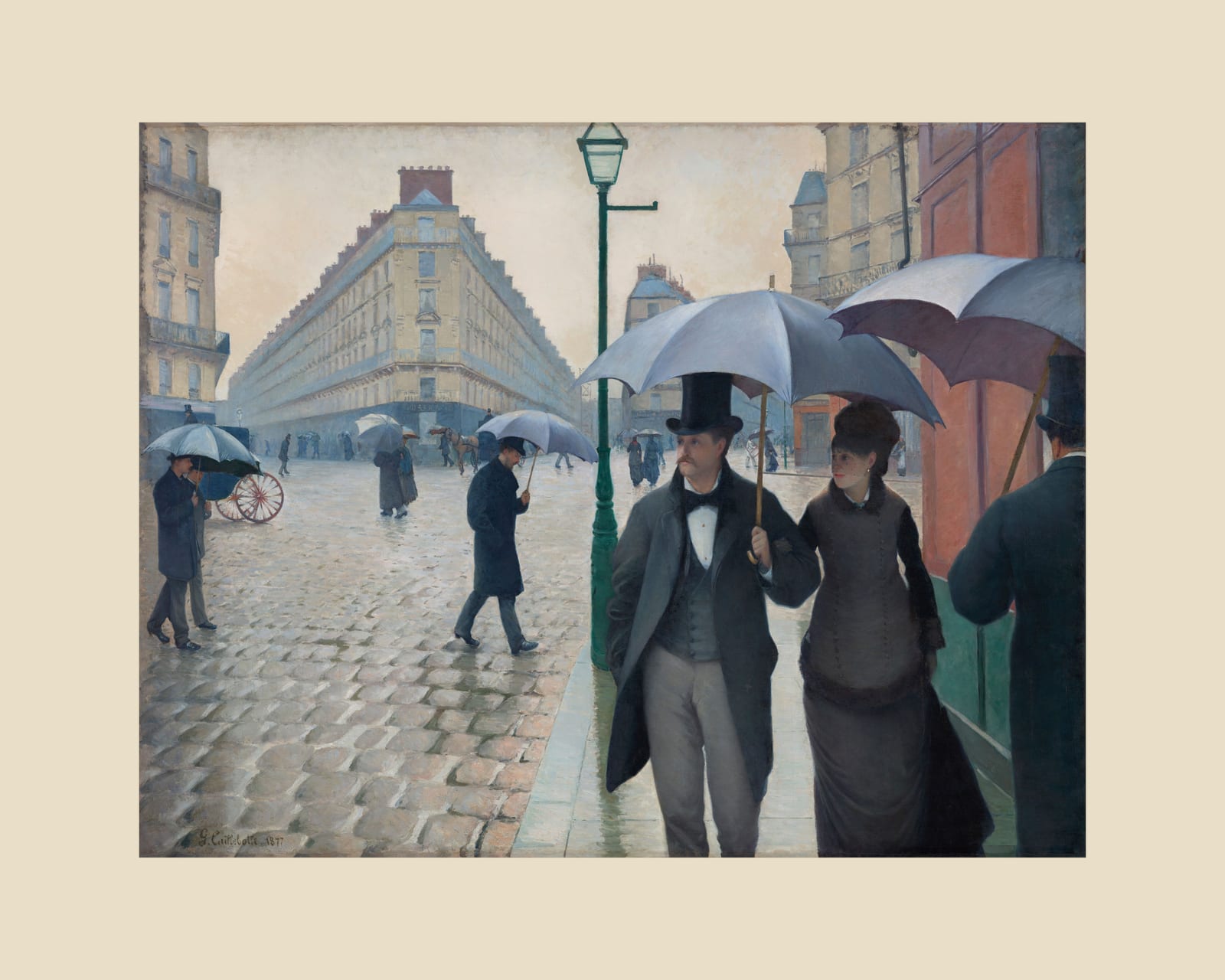 Paris Street; Rainy Day, beige border