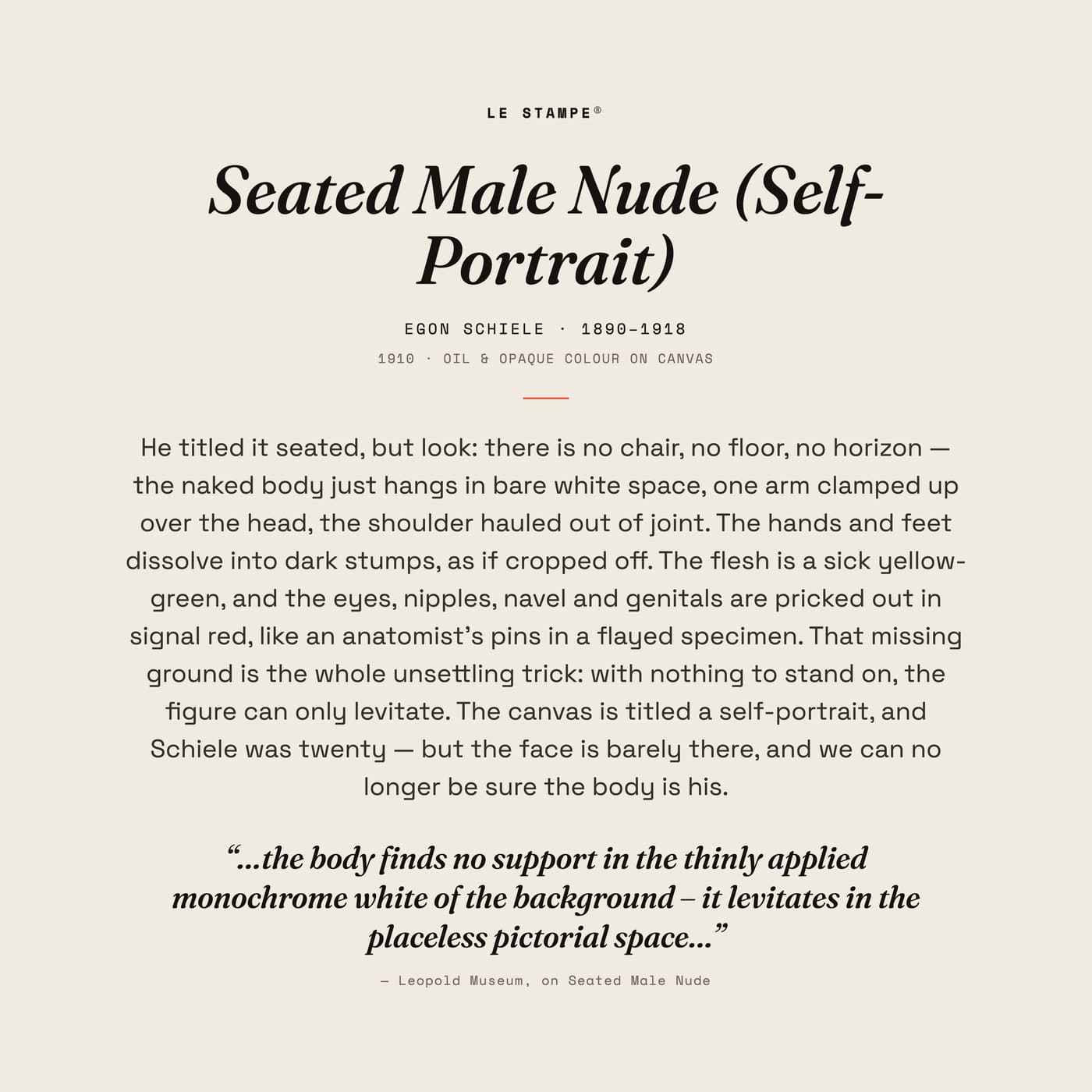 Seated Male Nude (Self-Portrait), story print
