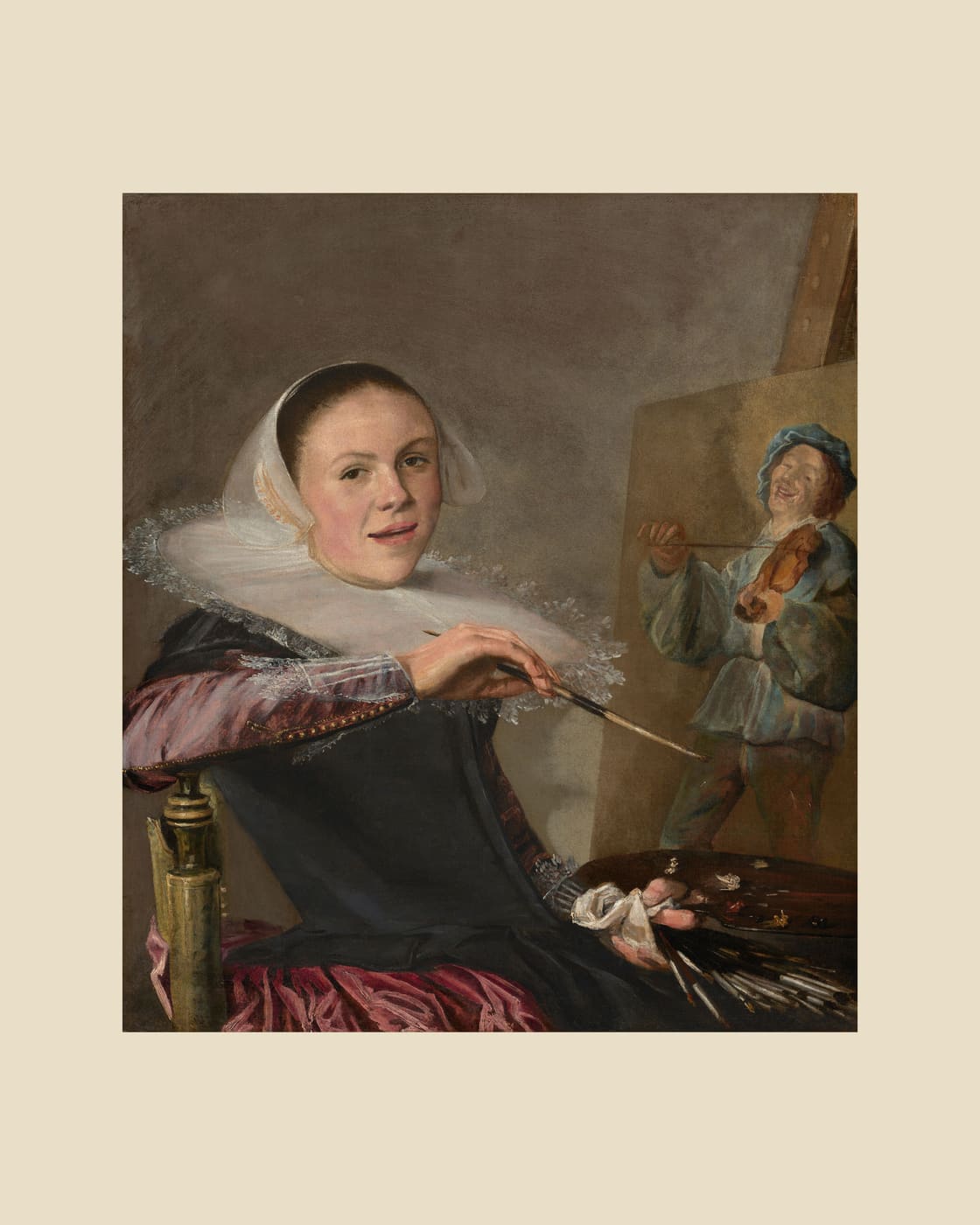 Self-Portrait, beige border