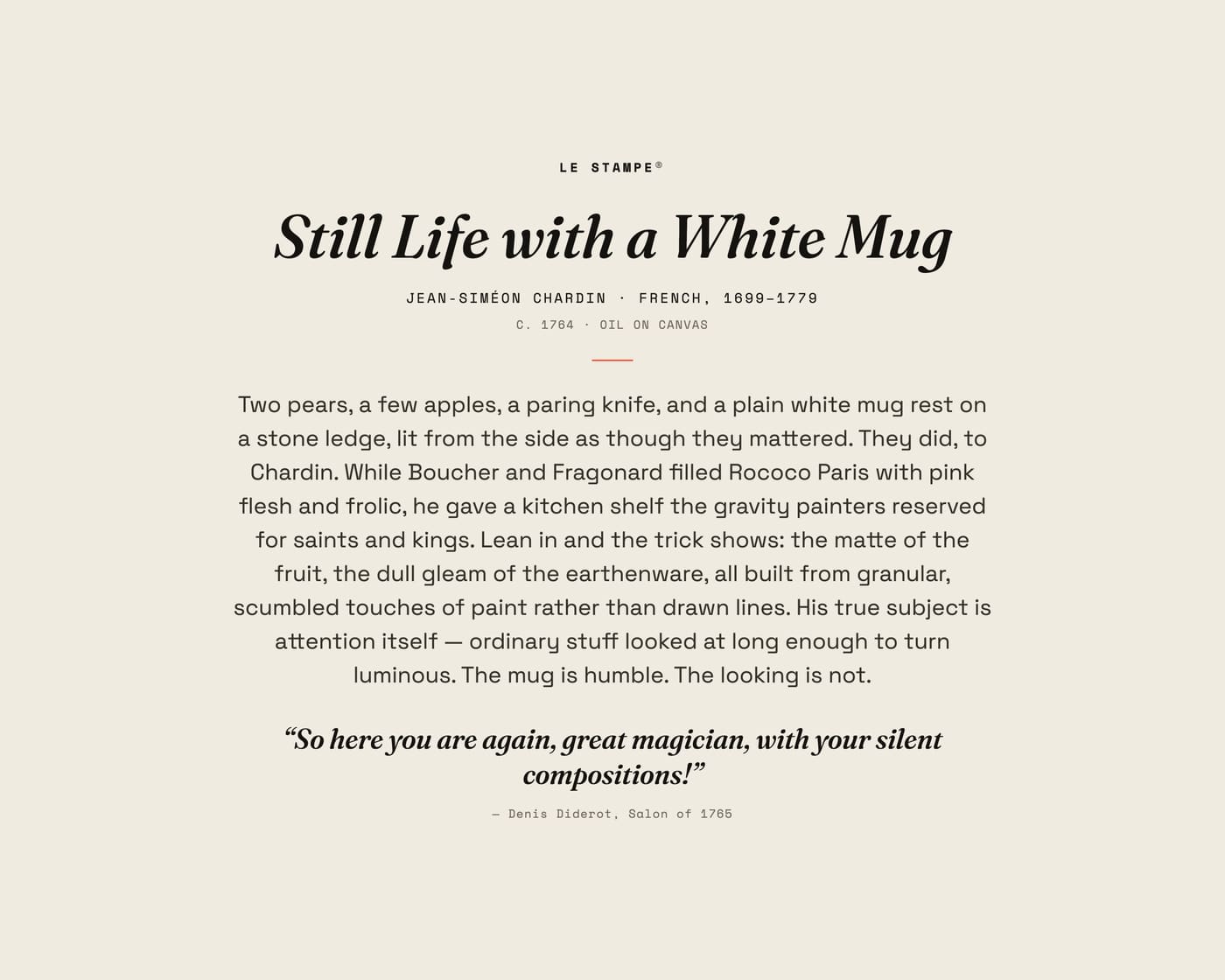 Still Life with a White Mug, story print
