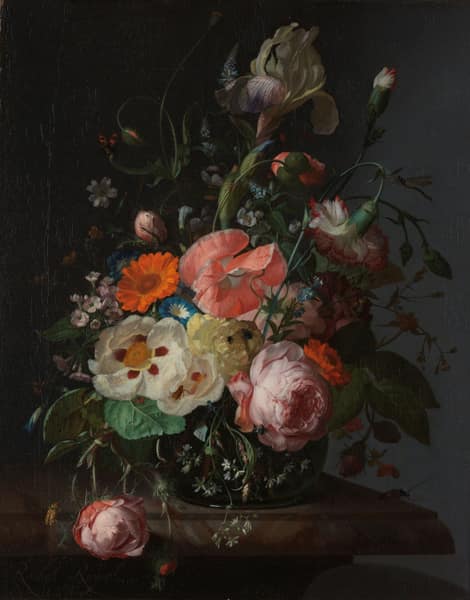 Still Life with Flowers on a Marble Tabletop, full-bleed