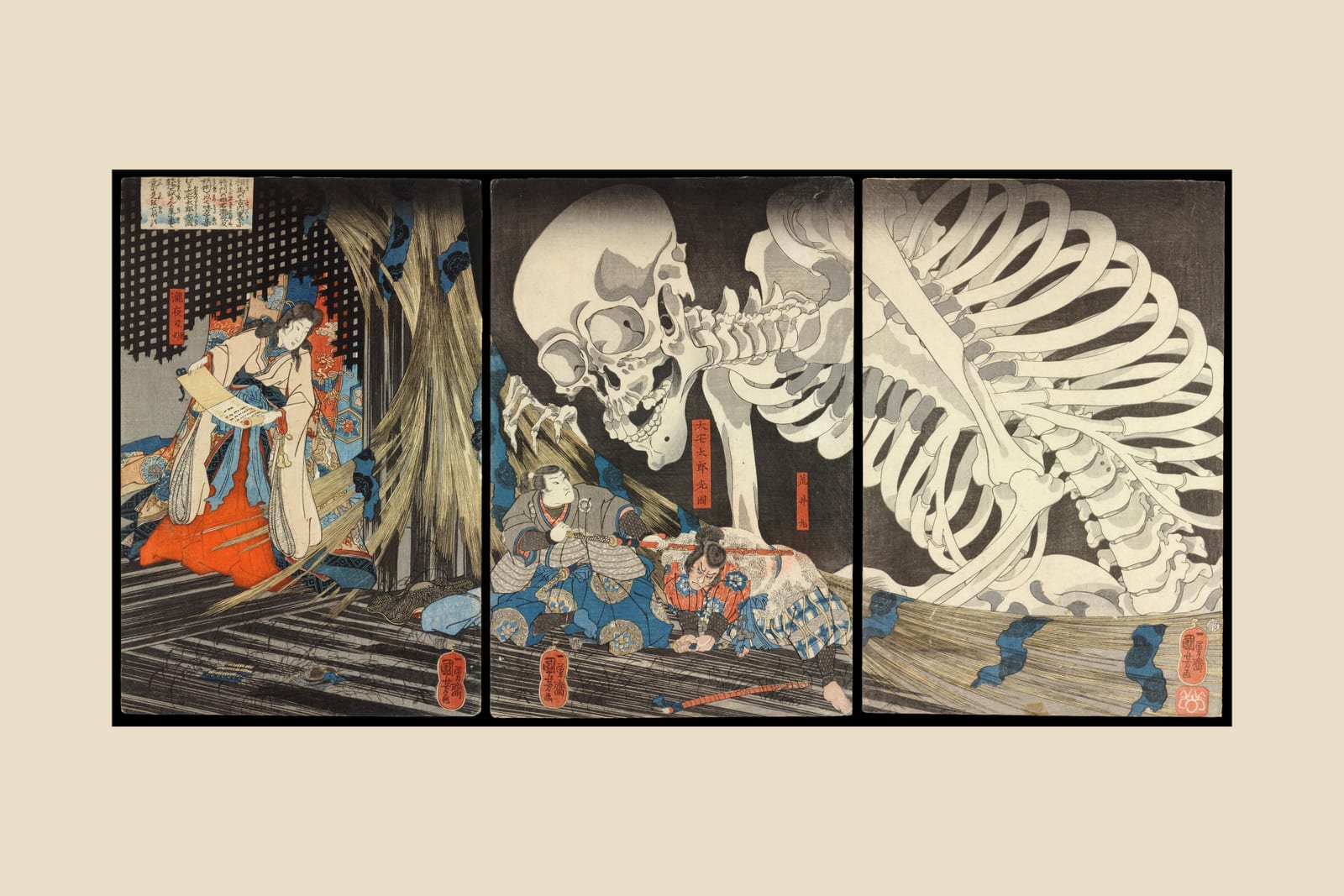 Takiyasha & the Skeleton Spectre, beige border