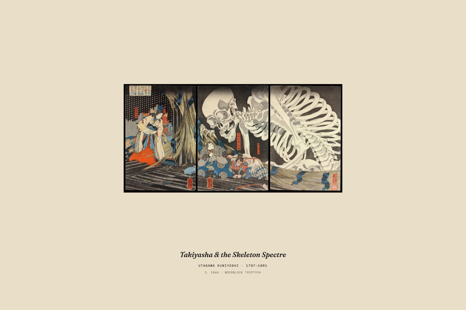 Takiyasha & the Skeleton Spectre, museum caption