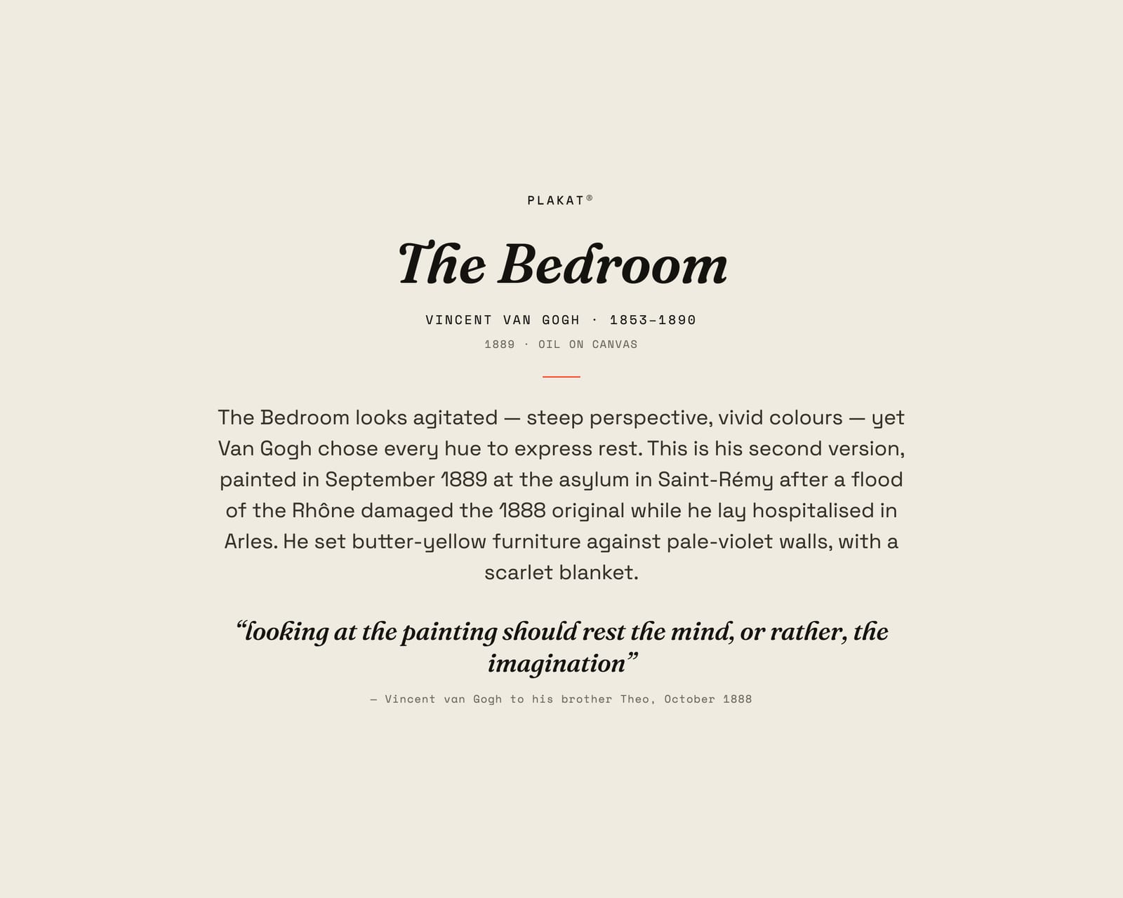 The Bedroom, story print