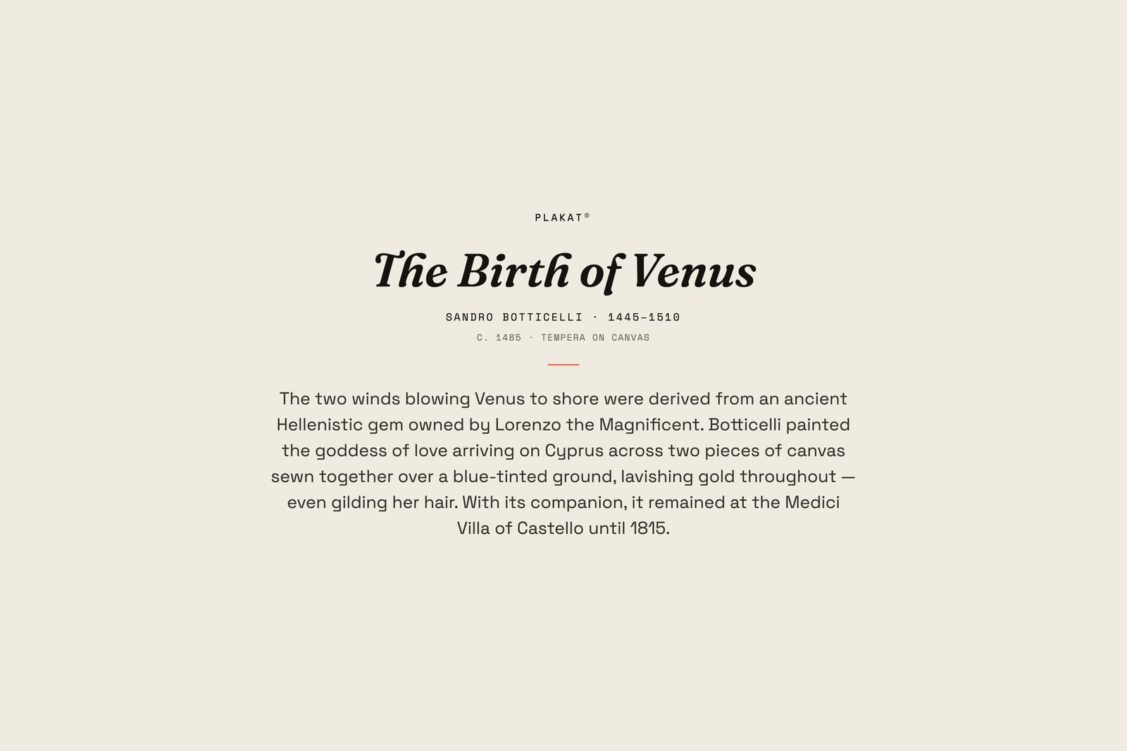 The Birth of Venus, story print