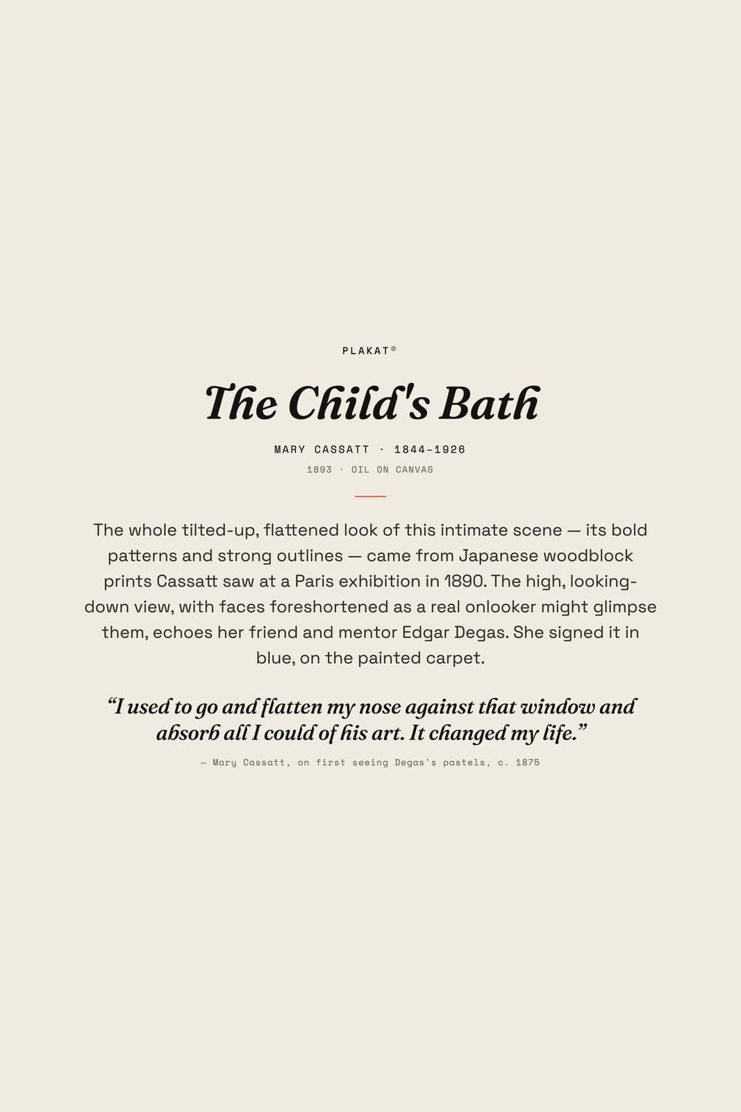 The Child's Bath, story print