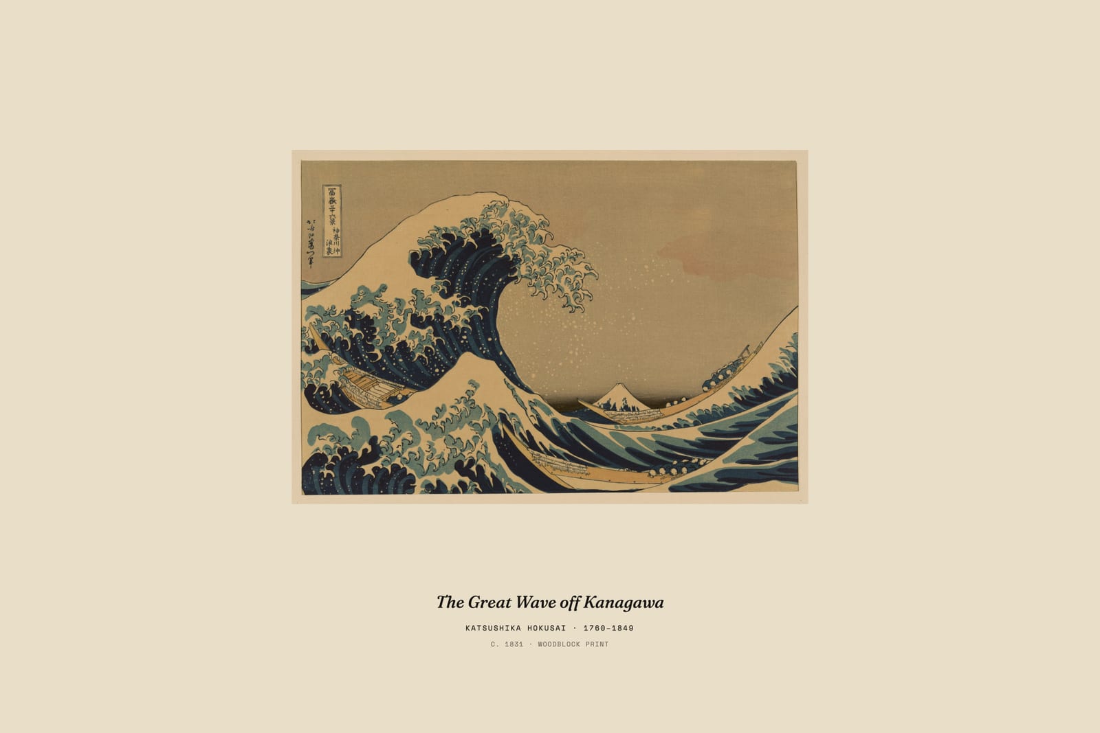 The Great Wave off Kanagawa, museum caption