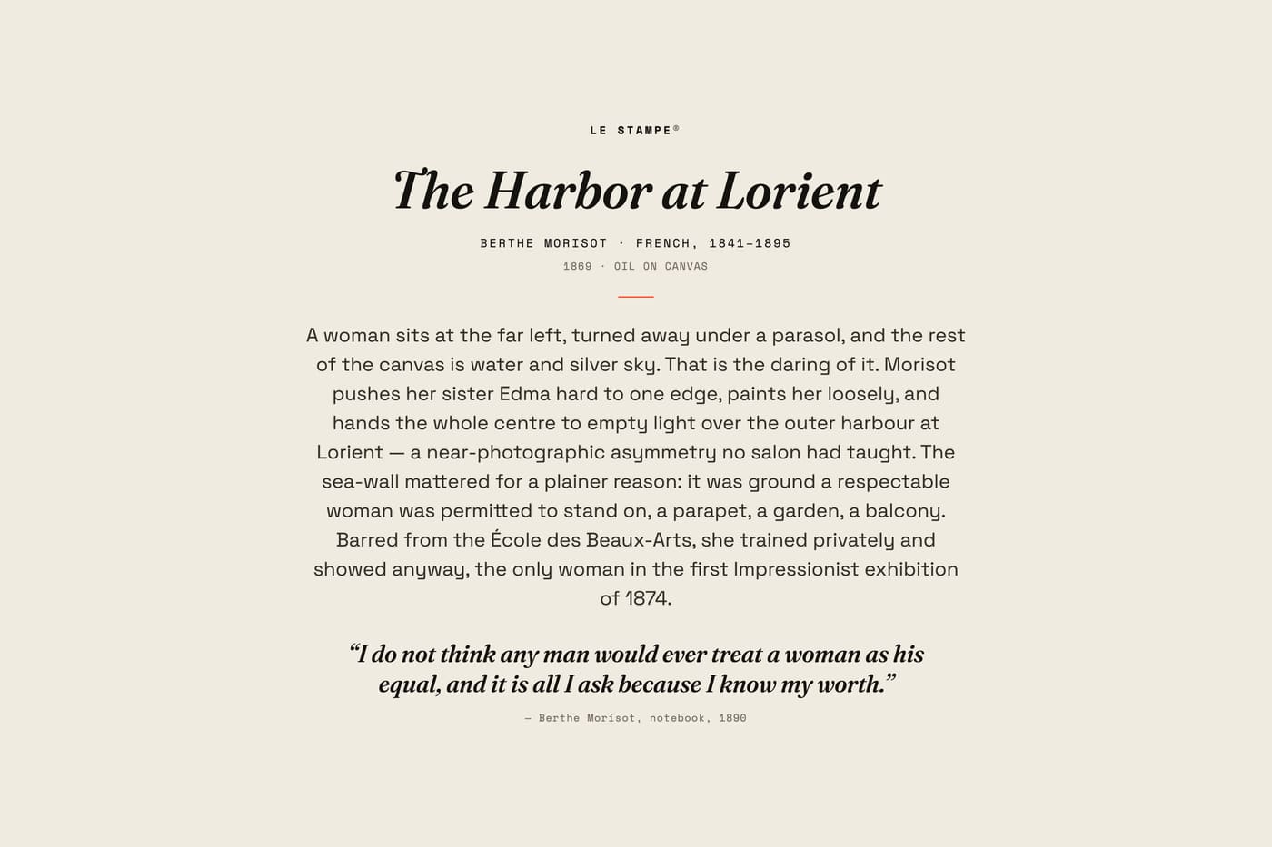 The Harbor at Lorient, story print
