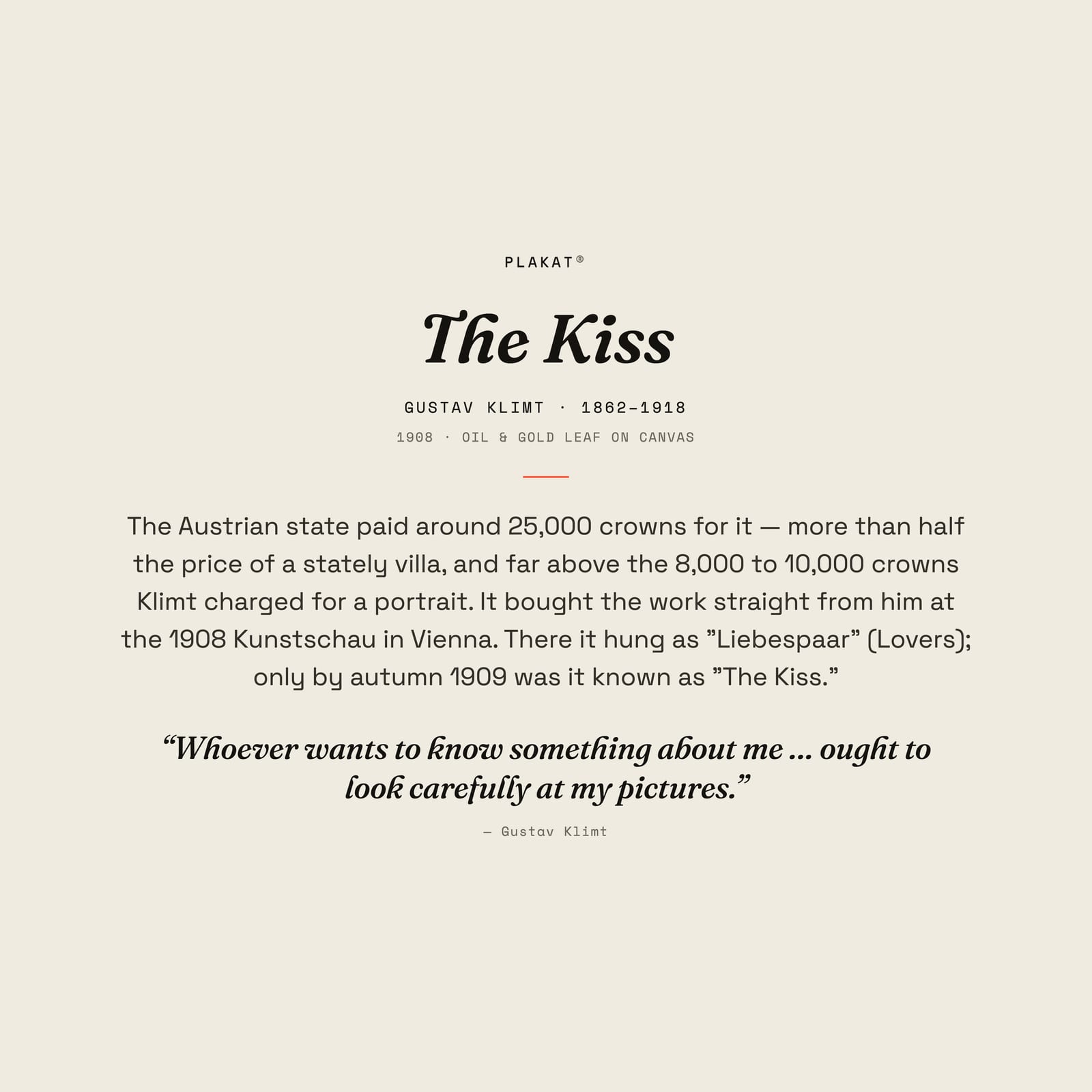 The Kiss, story print