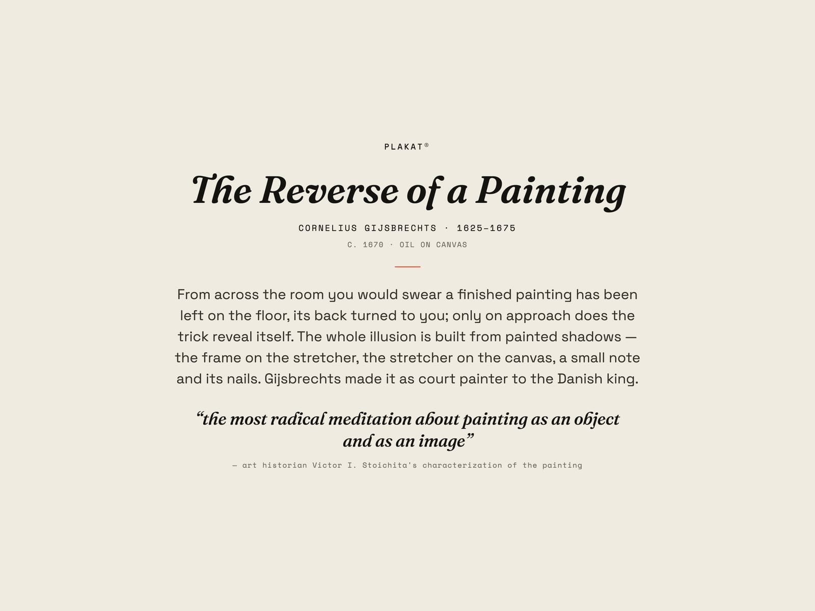 The Reverse of a Painting, story print