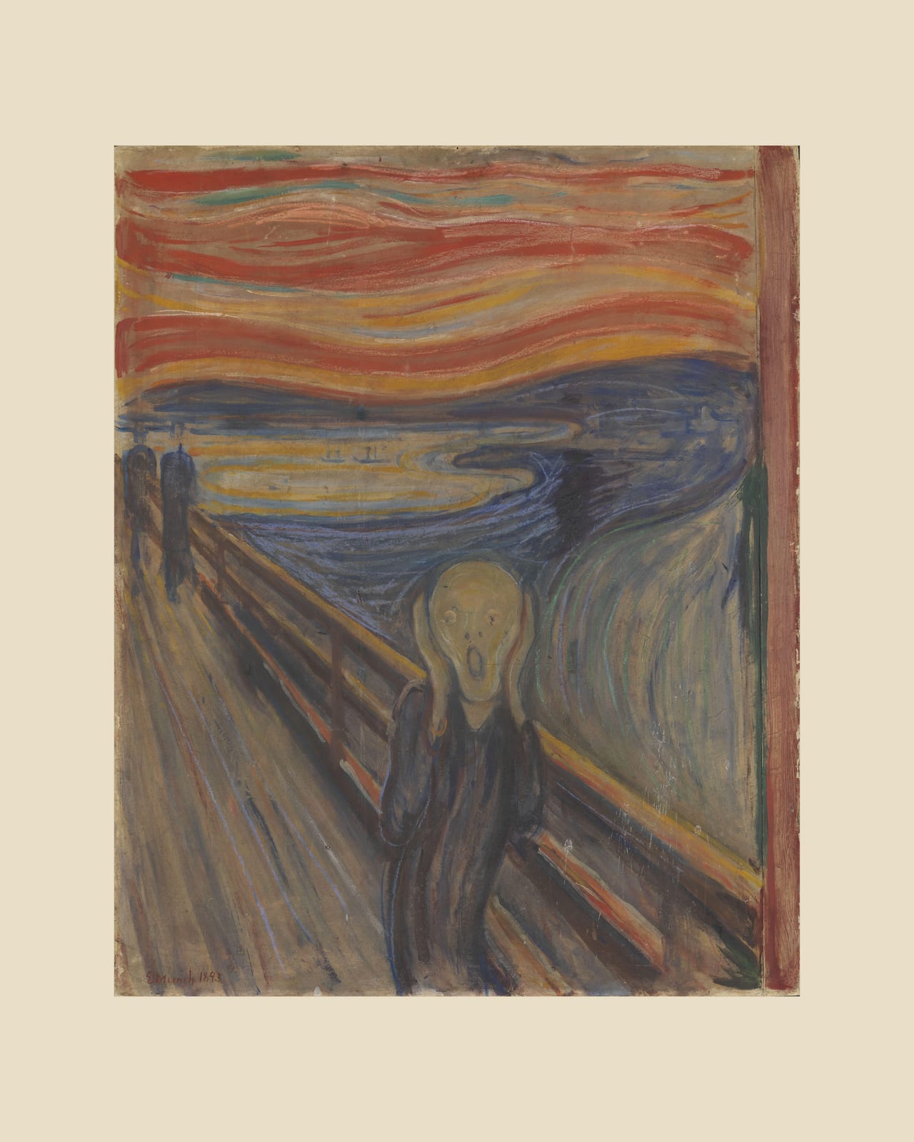 The Scream, beige border