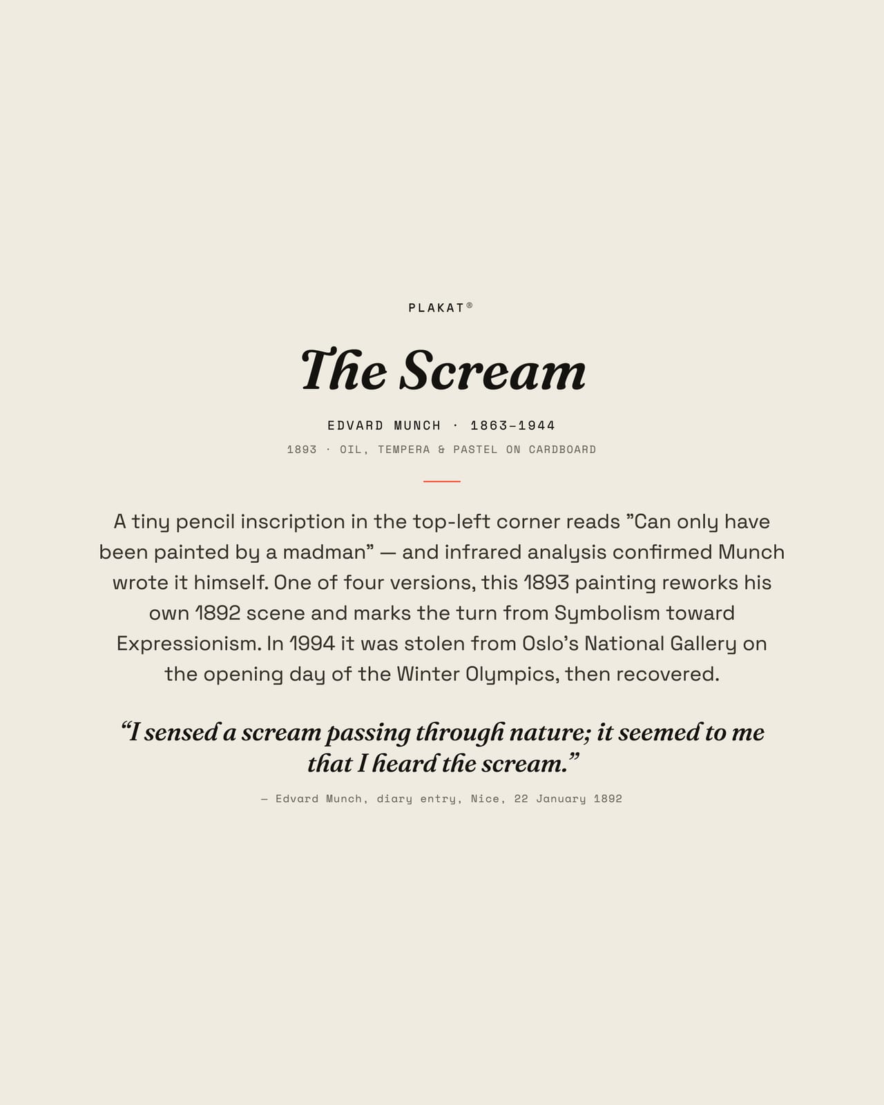 The Scream, story print