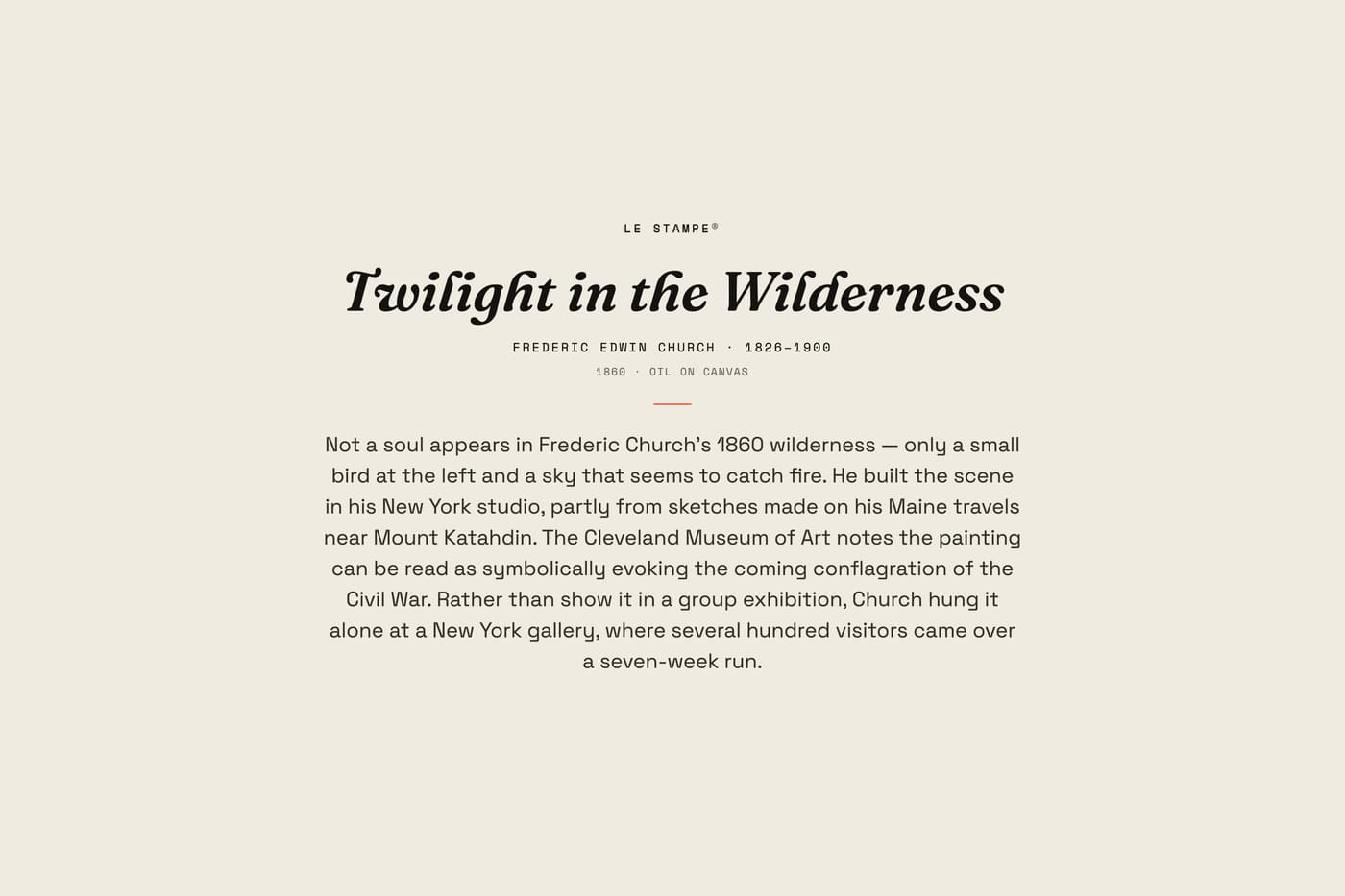 Twilight in the Wilderness, story print