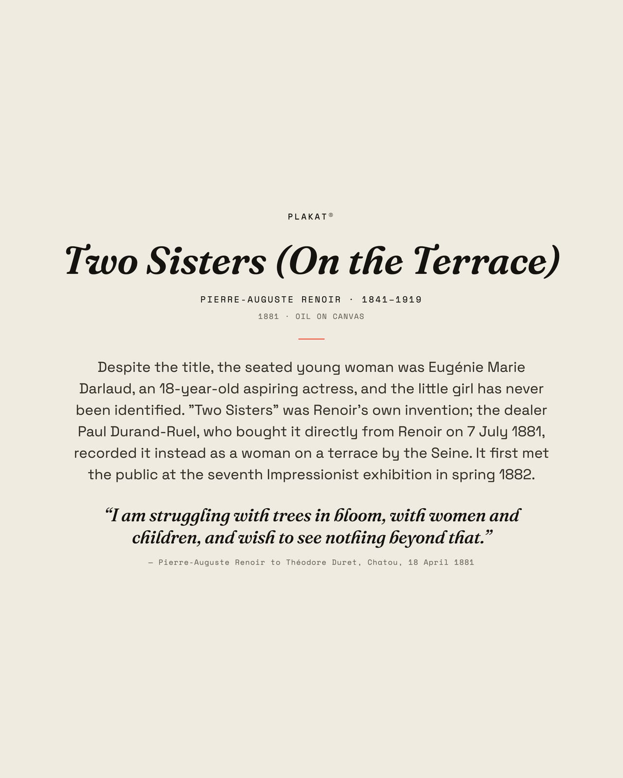 Two Sisters (On the Terrace), story print