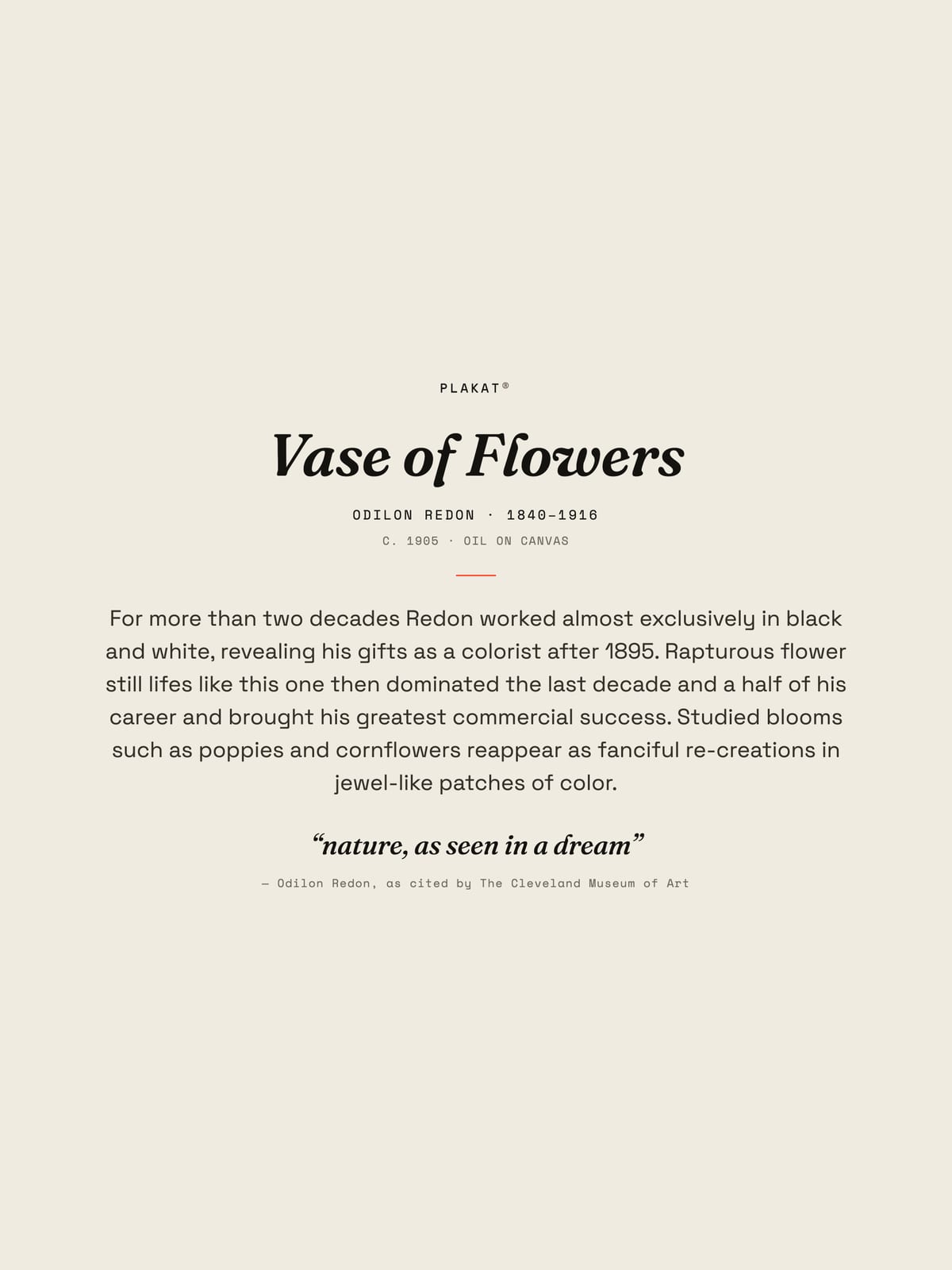 Vase of Flowers, story print