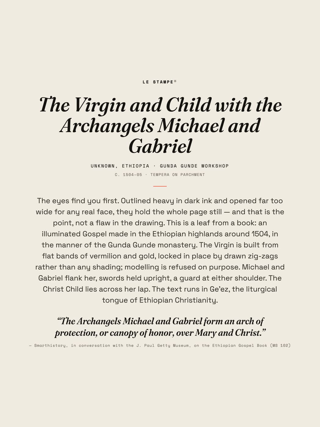 The Virgin and Child with the Archangels Michael and Gabriel, story print