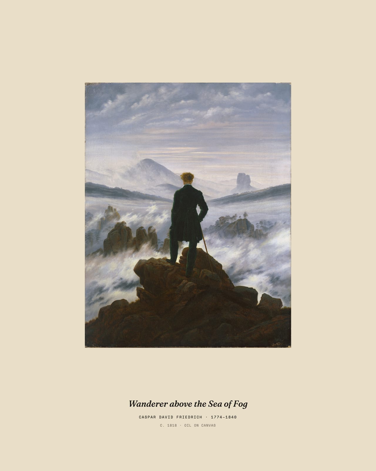 Wanderer above the Sea of Fog, museum caption