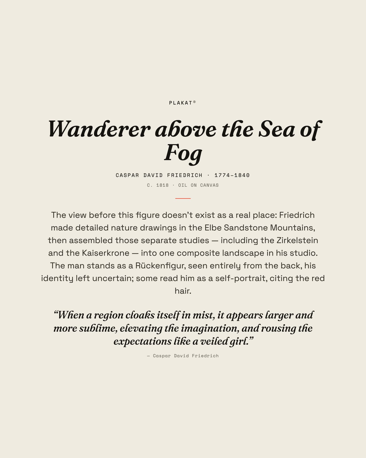 Wanderer above the Sea of Fog, story print
